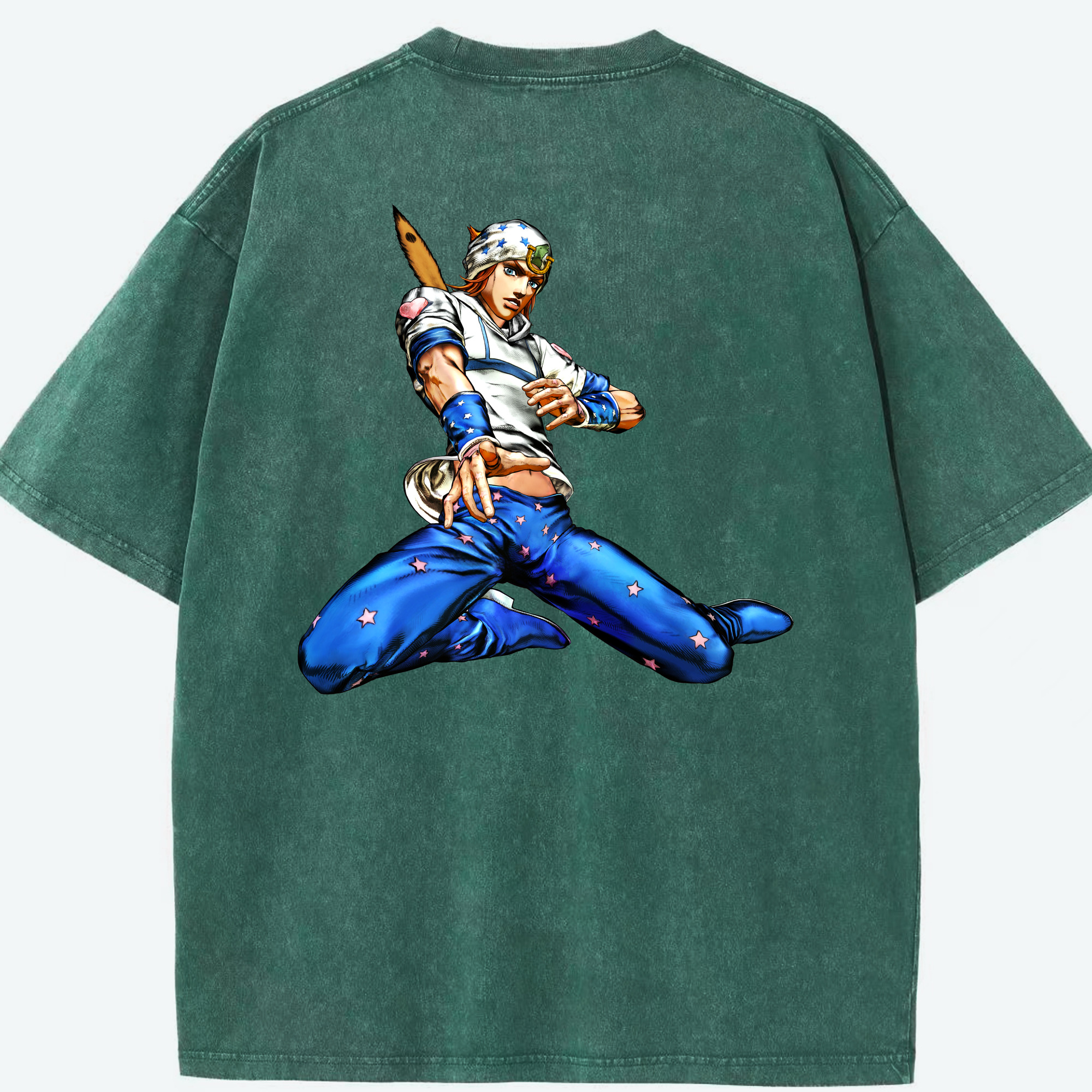 （画像用） ジョジョの奇妙な冒険 ジョナサン?ジョースター JoJo's Bizarre Adventure Jonathan Joestar 綿100% ヴィンテージ風 半袖Tシャツ（背面プリント）